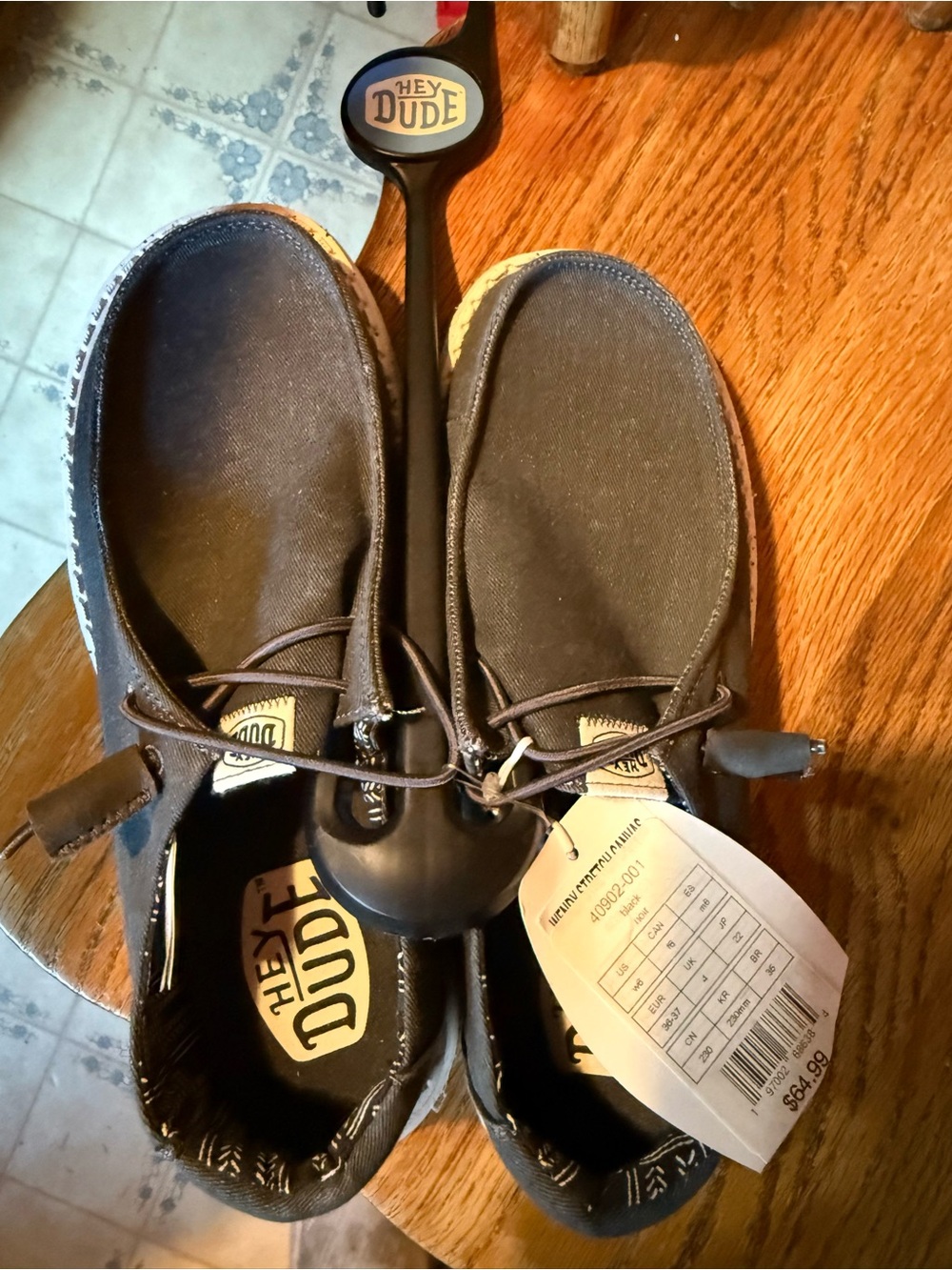 Hey Dude Women's Charcoal Canvas Slip-On Loafers